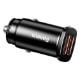 Εικόνα της Φορτιστής Αυτοκινήτου Baseus Square Metal Dual USB 5A Quick Charge 3.0 Black CCALL-DS01