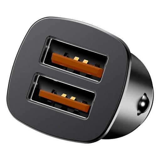 Εικόνα της Φορτιστής Αυτοκινήτου Baseus Square Metal Dual USB 5A Quick Charge 3.0 Black CCALL-DS01