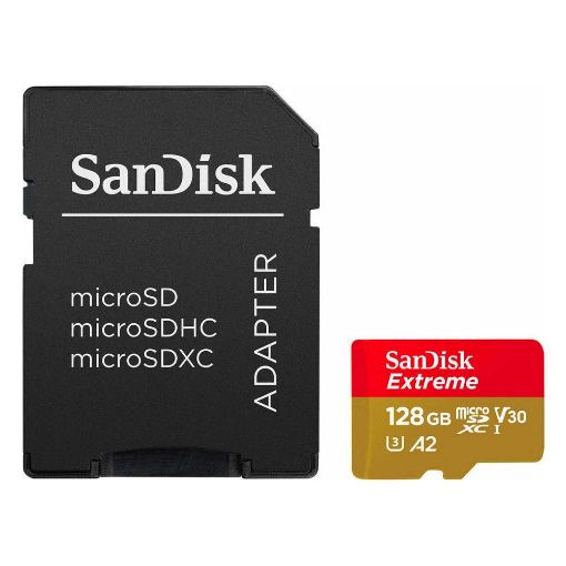 Εικόνα της Κάρτα Μνήμης MicroSDXC Class 10 Sandisk Extreme 128GB + SD Adapter SDSQXAA-128G-GN6MA