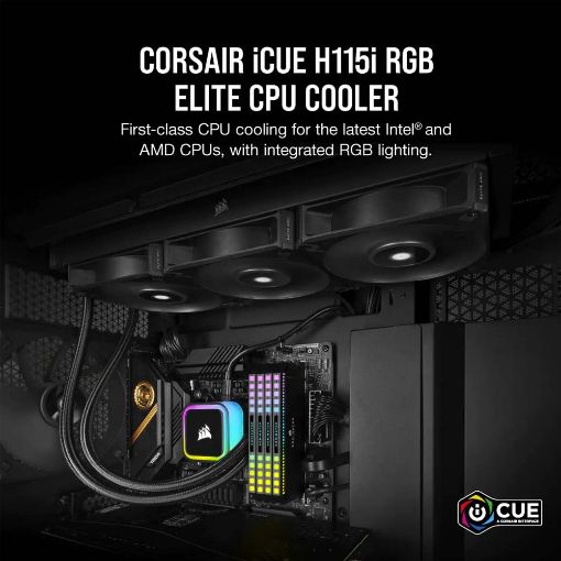 Εικόνα της Corsair Liquid CPU Cooler iCUE H115i RGB Elite CW-9060059-WW