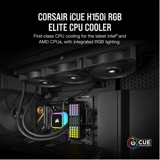 Εικόνα της Corsair Liquid CPU Cooler iCUE H150i RGB Elite Black CW-9060060-WW