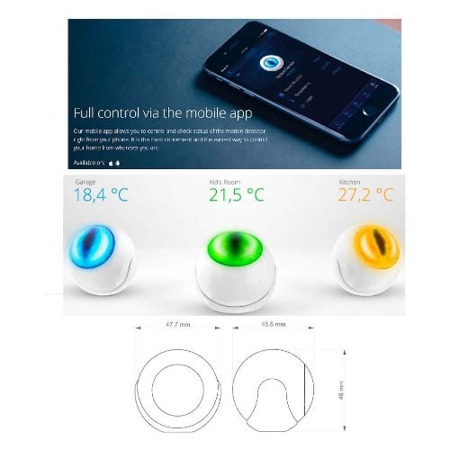 Εικόνα της Fibaro Motion Sensor με σύνδεση Z-Wave Plus White FGMS-001 ZW5