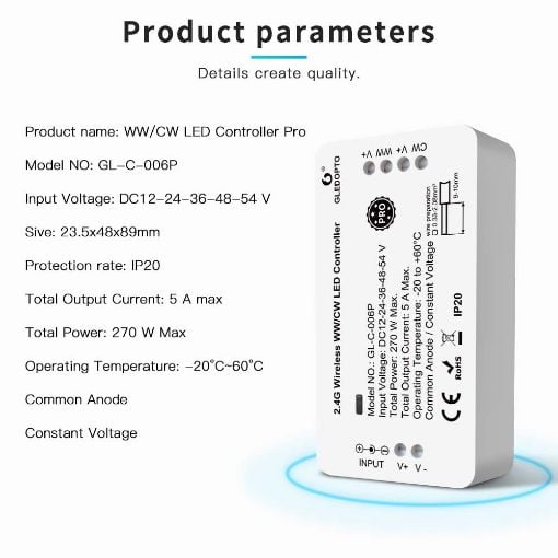 Εικόνα της Gledopto Controller for ZigBee Pro Control Devices GL-C-006P