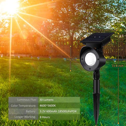 Εικόνα της 123LED Solar Ground Spot Tap Dance Black Cold White (2-Pack)