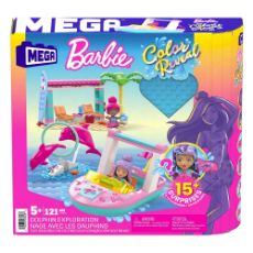 Εικόνα της Mega Bloks - Barbie Color Reveal, Σκάφος με Φιγούρες, Δελφίνια και Αξεσουάρ 121τμχ HHW83