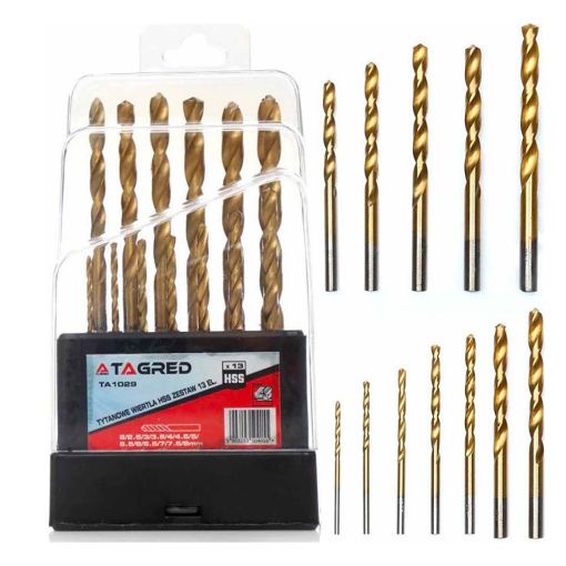 Εικόνα της Σετ Τρυπάνια Τιτανίου HSS 2-8 mm 13 τμχ Tagred TA1029