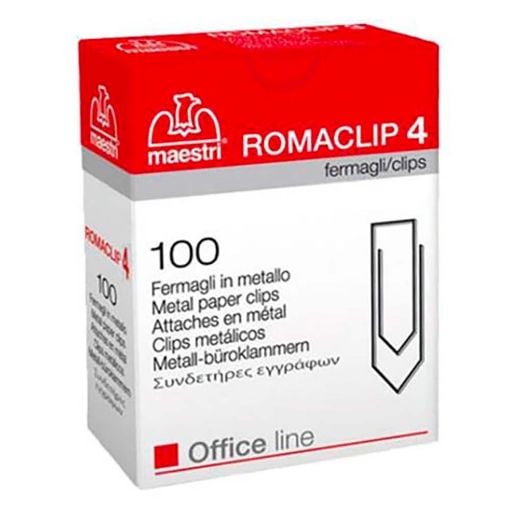Εικόνα της Συνδετήρες Μεταλλικοί Romeo Maestri No 4 100 Τεμάχια