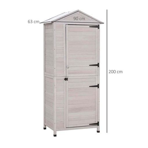 Εικόνα της Outsunny Ξύλινη Αποθήκη Κήπου 90 x 63 x 200 cm 845-360
