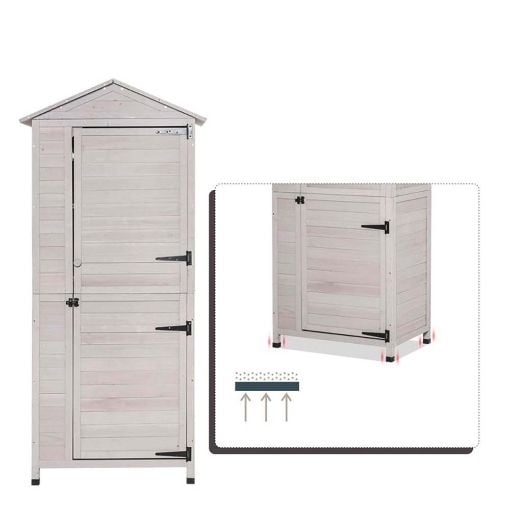 Εικόνα της Outsunny Ξύλινη Αποθήκη Κήπου 90 x 63 x 200 cm 845-360