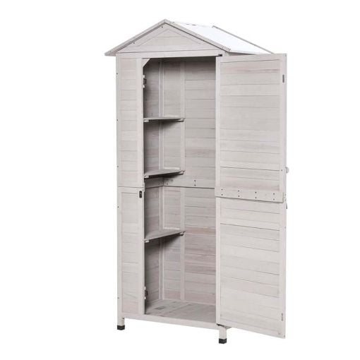 Εικόνα της Outsunny Ξύλινη Αποθήκη Κήπου 90 x 63 x 200 cm 845-360