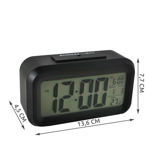 Εικόνα της Ρολόι - Ξυπνητήρι με Οθόνη LED Μαύρο SPM 6583