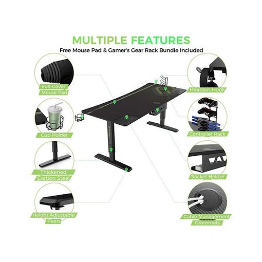 Εικόνα της Gaming Desk Eureka Ergonomic IM 63 Black ERK-IM6301-BK