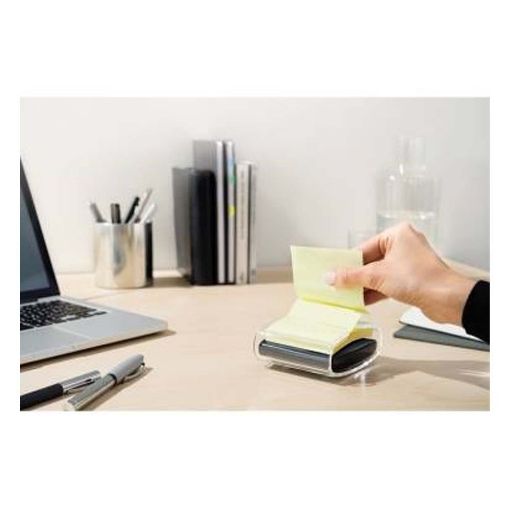 Εικόνα της Βάση 3M Post-it Z-Notes με Αυτοκόλλητα Χαρτάκια Κίτρινα 76 x 76 mm Black/Transparent