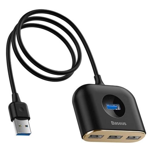 Εικόνα της Baseus Square Round Hub 4-ports USB 3.0 1m Black CAHUB-AY01