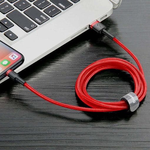 Εικόνα της Καλώδιο Baseus Cafule USB to Lightning 1m Red/Black CALKLF-B09