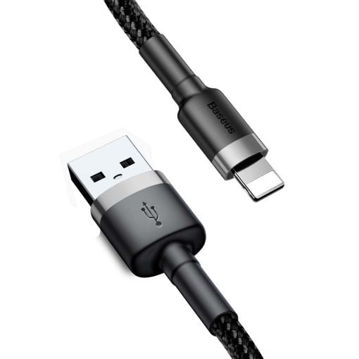 Εικόνα της Καλώδιο Baseus Cafule USB to Lightning 1m Black/Gray CALKLF-BG1