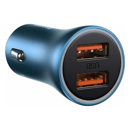 Εικόνα της Φορτιστής Αυτοκινήτου Baseus Golden Contactor Pro Dual USB Quick Charger 40W Blue CCJD-A03