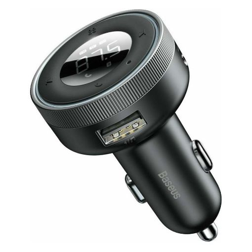 Εικόνα της Φορτιστής Αυτοκινήτου Baseus Dual USB με FM Transmitter & Bluetooth, AUX Black CCLH-01