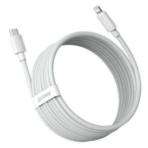 Εικόνα της Καλώδιο Baseus Simple Wisdom USB-C to Lightning 1.5m White 2τμχ TZCATLZJ-02