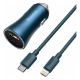 Εικόνα της Baseus Golden Contactor Car Charger 40W Blue TZCCJD-03