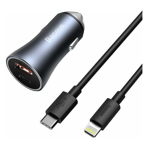 Εικόνα της Baseus Golden Contactor Pro Dual Car Charger Gray TZCCJD-B0G