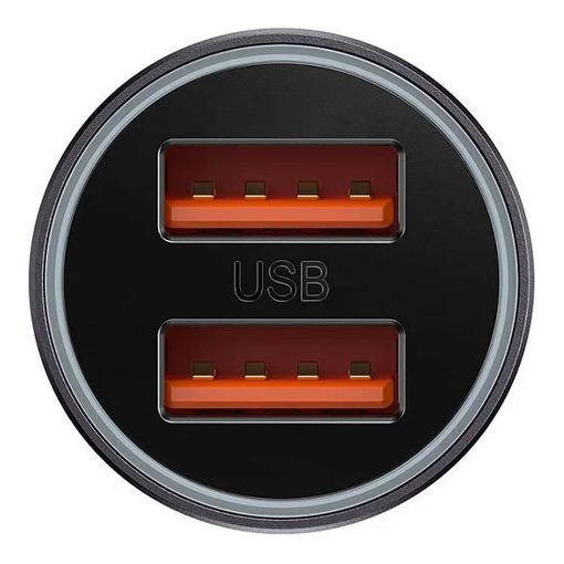 Εικόνα της Φορτιστής Αυτοκινήτου Baseus Golden Contactor Max Dual USB Quick Charger 60W Dark Gray CGJM000013