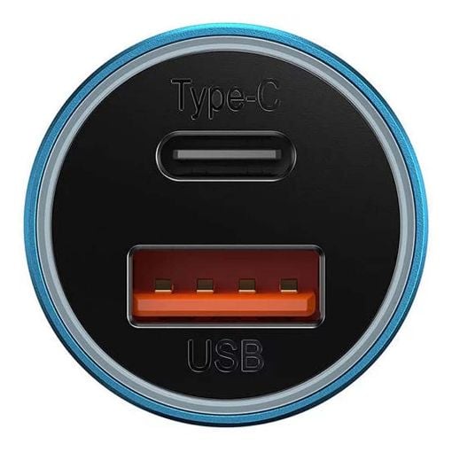 Εικόνα της Φορτιστής Αυτοκινήτου Baseus Golden Contactor Max USB-C & USB Quick Charger PD 60W Blue CGJM000103