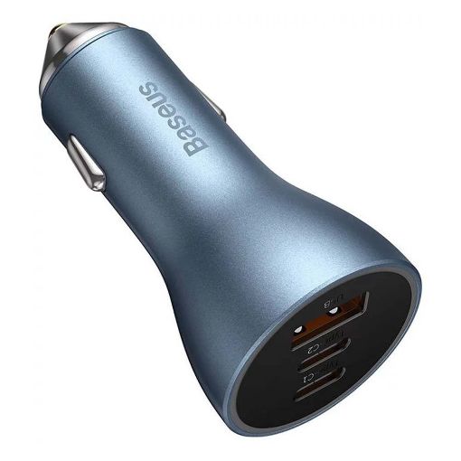 Εικόνα της Φορτιστής Αυτοκινήτου Baseus Golden Contactor Pro Dual USB-C & USB Quick Charger PD 40W Blue CGJP000003
