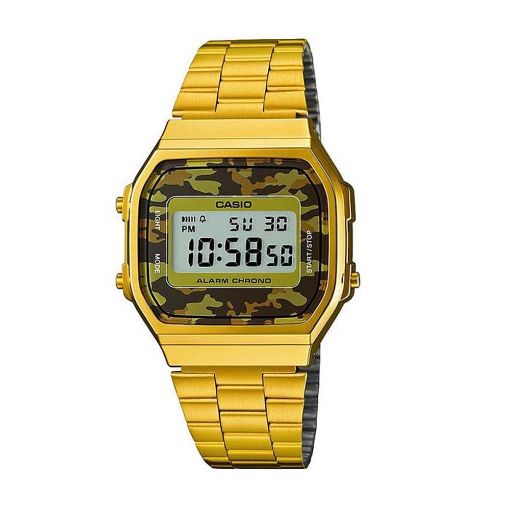 Εικόνα της Ψηφιακό Ρολόι Casio Vintage Rectangular Gold/Camo A168WEGC-3EF
