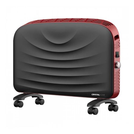 Εικόνα της Θερμοπομπός Crystal Home Slim Line Wavy 2000W Black/Red