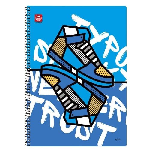 Εικόνα της Typotrust - Τετράδιο Spiral Pop Art Ριγέ A4 2 Θεμάτων 4542-14