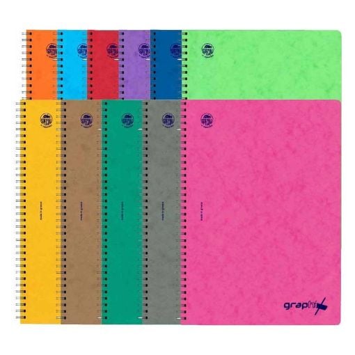 Εικόνα της Typotrust - Τετράδιο Spiral Graphix Ριγέ A4 2 Θεμάτων 4542-18 (Διάφορα Χρώματα)