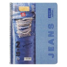 Εικόνα της Typotrust - Τετράδιο Spiral Jeans Ριγέ A4 2 Θεμάτων 4542-19 (Διάφορα Χρώματα)