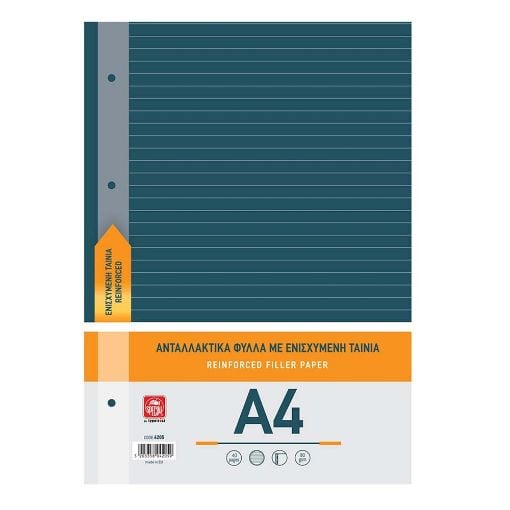 Εικόνα της Typotrust - Ανταλλακτικά Φύλλα Ριγέ με Ενισχυμένη Ταινία A4 40 Φύλλων 4205