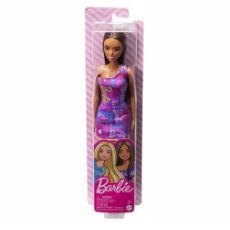 Εικόνα της Barbie - Fashion Dolls με Μωβ Λουλουδάτο Φόρεμα HGM57
