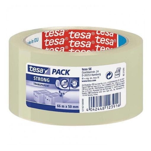 Εικόνα της Ταινία Συσκευασίας Tesa Strong 50mm x 66m Αθόρυβη Διάφανη 57167