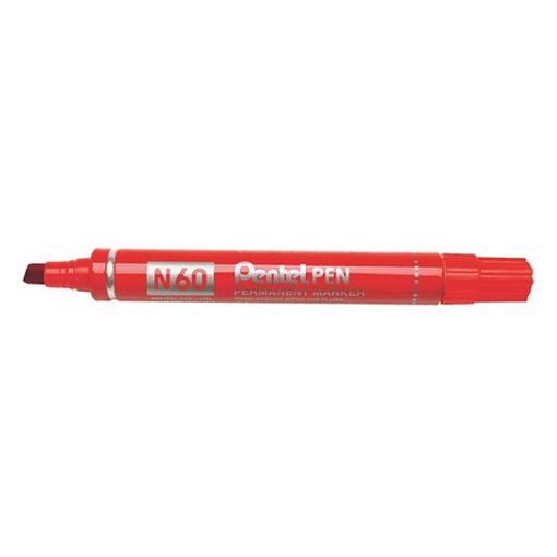 Εικόνα της Ανεξίτηλος Μαρκαδόρος Pentel N60 Chisel Red N60-BE