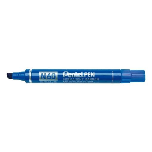 Εικόνα της Ανεξίτηλος Μαρκαδόρος Pentel N60 Chisel Blue N60-CE