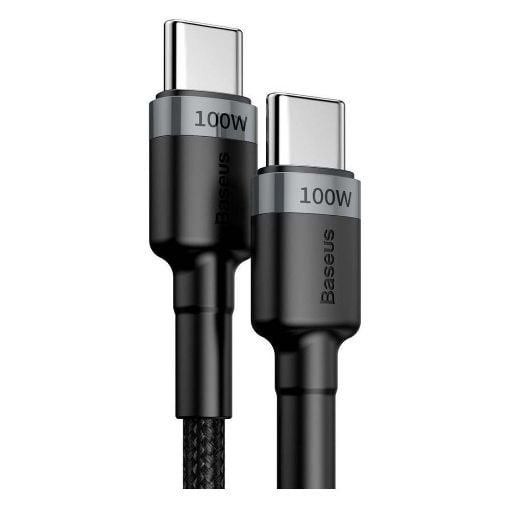 Εικόνα της Καλώδιο Baseus Cafule USB-C to USB-C 2m Black/Grey CATKLF-ALG1