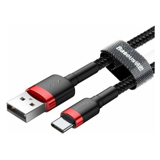 Εικόνα της Καλώδιο Baseus Cafule USB 2.0 to USB-C 2m Black/Red CATKLF-C91