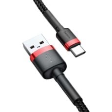 Εικόνα της Καλώδιο Baseus Cafule USB 2.0 to USB-C 3m Black/Red CATKLF-U91
