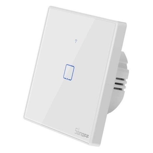 Εικόνα της Smart Χωνευτός Διακόπτης Sonoff TX-T2EU1C Wi-Fi & RF με Μονό Πλήκτρο Αφής White IM190314015