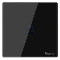 Εικόνα της Smart Χωνευτός Διακόπτης Sonoff TX T3EU1C Wi-Fi & RF με Μονό Πλήκτρο Αφής Black IM190314018