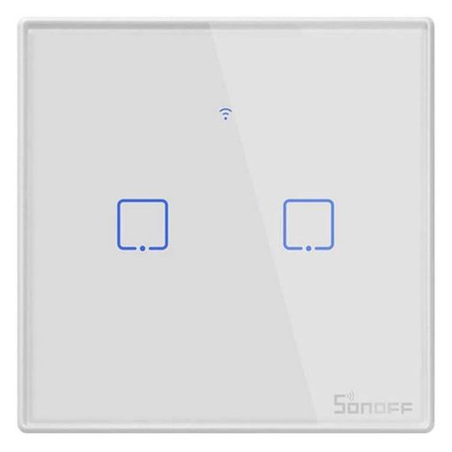 Εικόνα της Smart Χωνευτός Διακόπτης Sonoff TX-T2EU3C Wi-Fi & RF με Δύο Πλήκτρα Αφής White