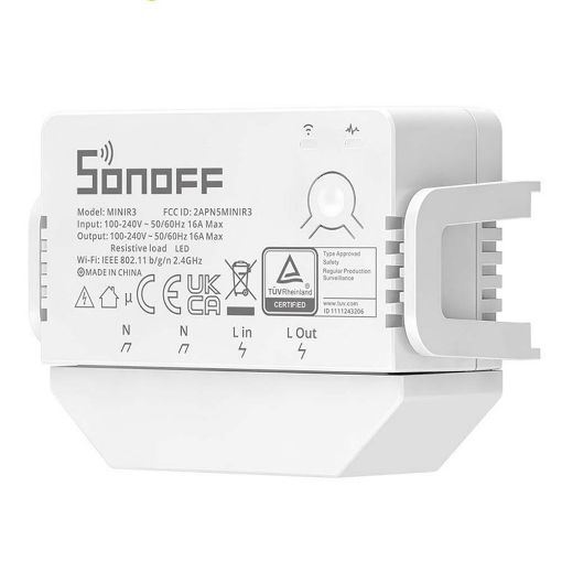 Εικόνα της DIY Smart Ενδιάμεσος Διακόπτης Sonoff Wi-Fi White MINIR3