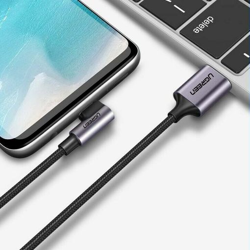 Εικόνα της Kαλώδιο Ugreen Right Angle USB 2.0 to USB-C 2m Gray 50942