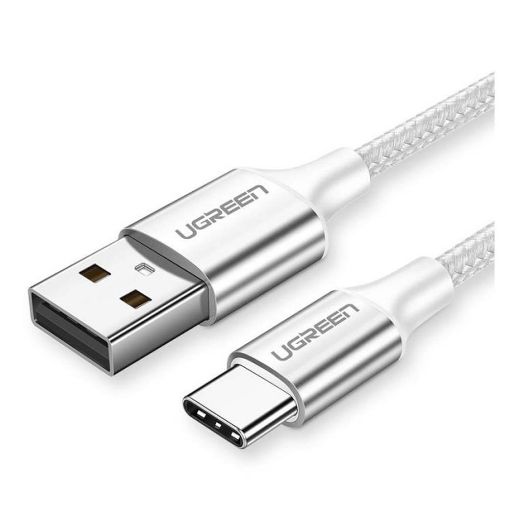 Εικόνα της Kαλώδιο Ugreen Nylon Braided USB 2.0 to USB-C 3m Silver 60409