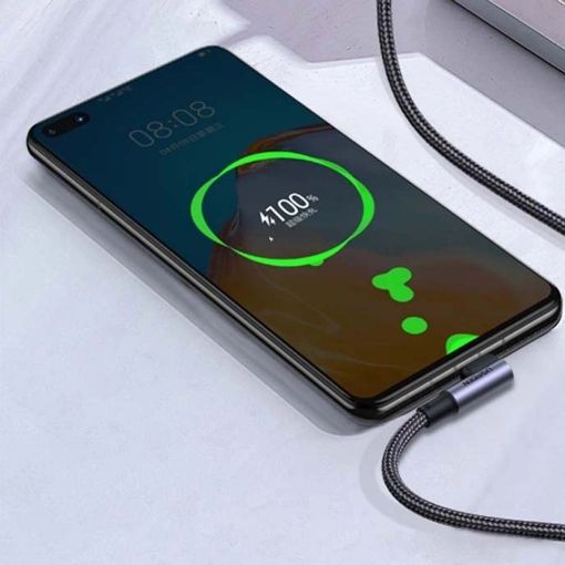 Εικόνα της Kαλώδιο Ugreen US335 Right Angle USB-C to USB-C 100W PD 1m Gray 70696