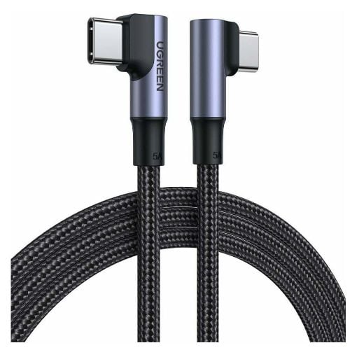 Εικόνα της Kαλώδιο Ugreen US335 Right Angle USB-C to USB-C 100W PD 1m Gray 70696