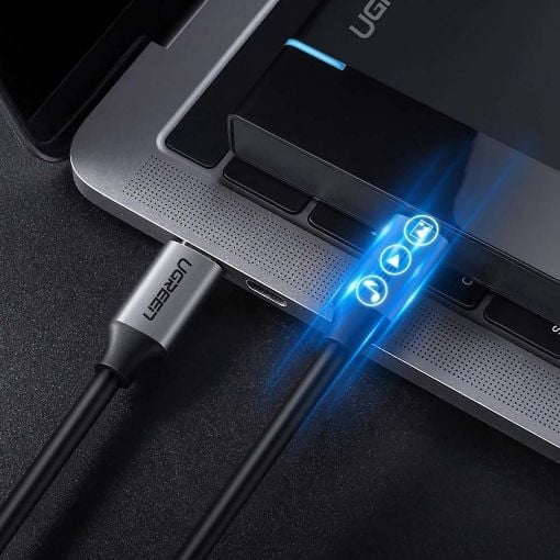 Εικόνα της Kαλώδιο Ugreen US161 USB-C to USB-C 60W PD 1.5m Gray 50751